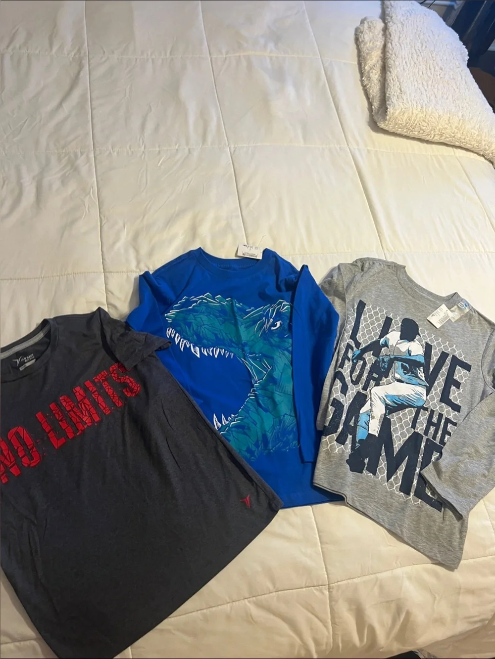 Boys 1 short sleeve and 2 Long-Sleeve shirts